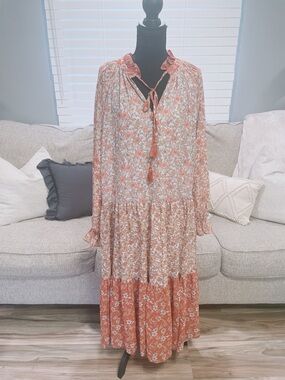 Lovecolette Maxi Length Tiered Dress Size Large